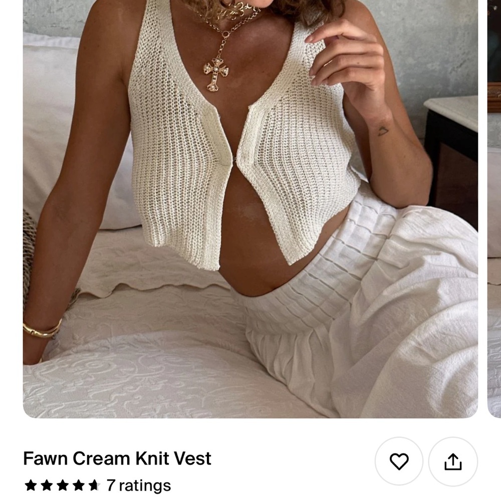 12th Tribe Cream Knit Vest